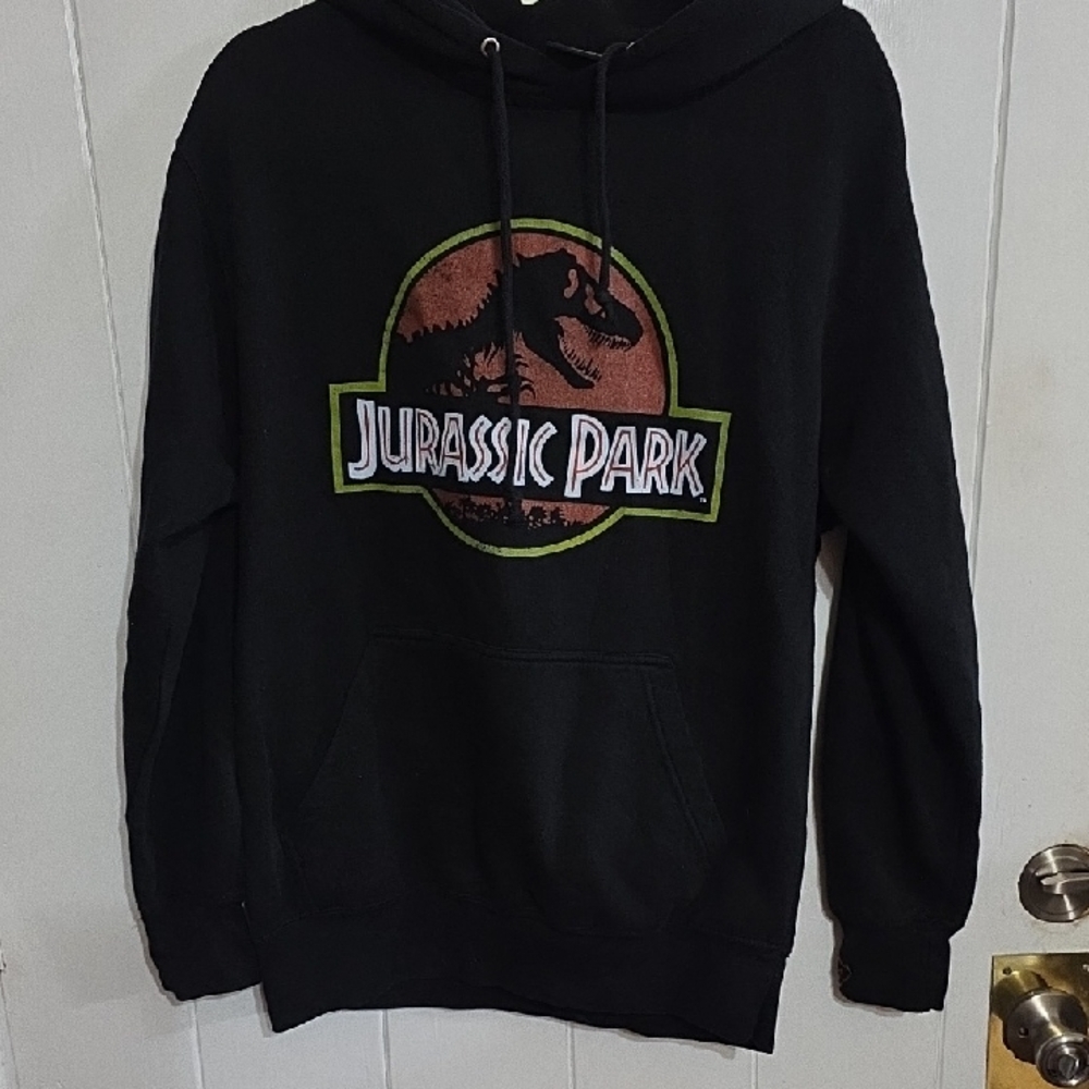 Universal Studios Jurassic Park Hoodie Sweatshirt Men's/Unisex Black Sz‎ M EUC